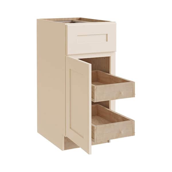 Home Decorators Collection Newport 12 in. W x 24 in. D x 34.5 in. H Assembled Plywood Base Kitchen Cabinet in Blended Cream with 2ROT Soft Close LH