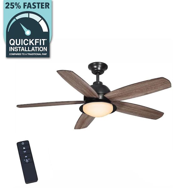 Ackerly 52 in. Indoor/Covered Outdoor LED Natural Iron Ceiling Fan with Light Kit and Remote Control