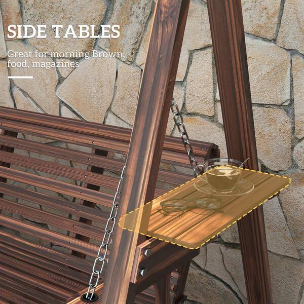 Seater Wooden Patio Swing Outsunny Seater Garden Swing Chair