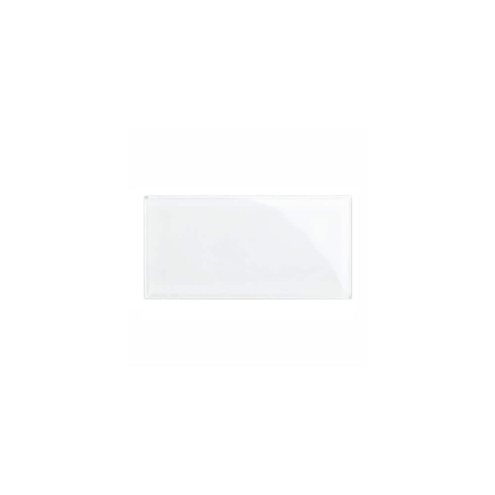 3 in. x 6 in. x 8 mm Bright White Glass Subway Tile Sample price history on PriceWatchPro