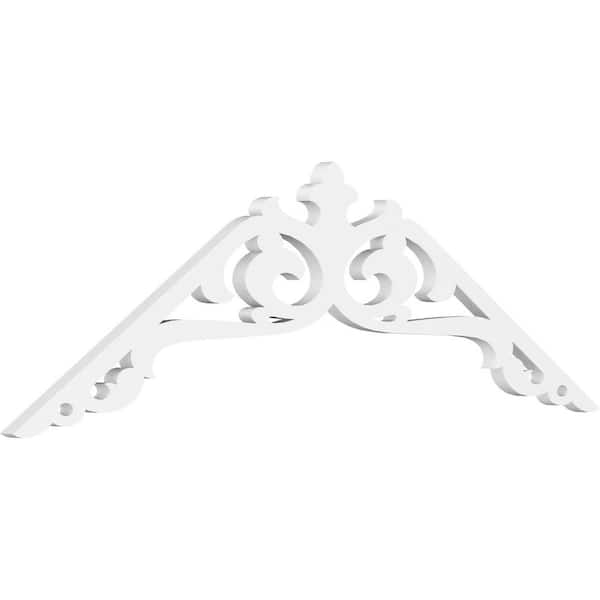 Ekena Millwork 1 in. x 48 in. x 16 in. (8/12) Pitch Amber Gable Pediment Architectural Grade PVC Moulding