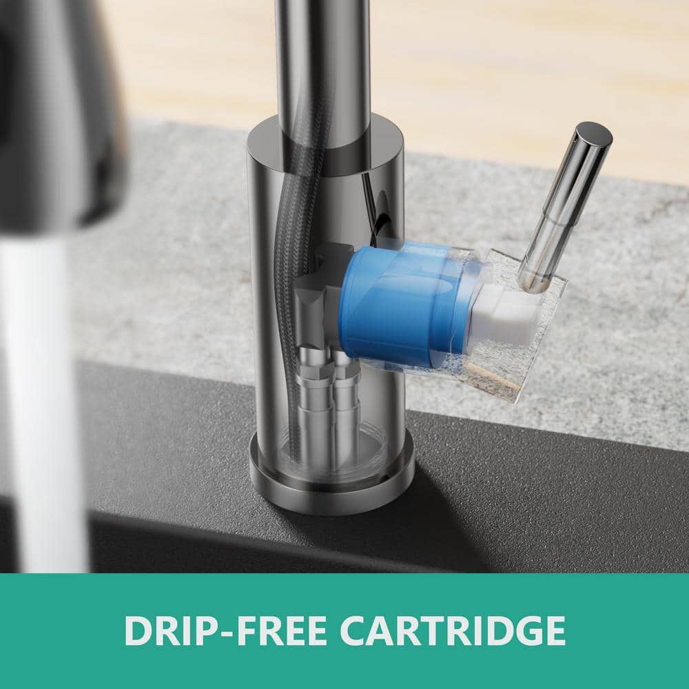 Chrome Pull-Down Kitchen Faucet with Soap Dispenser