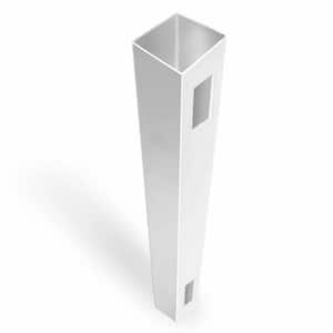 5 in. x 5 in. x 9 ft. White Vinyl Routed Fence End/Gate Post