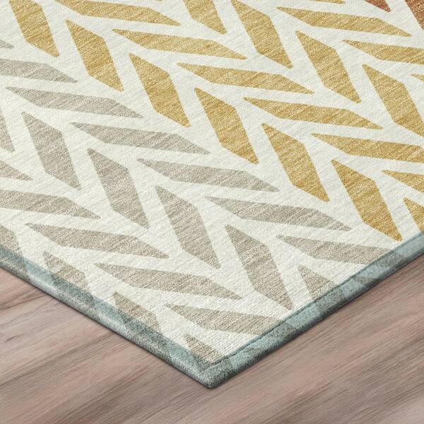 Chantille Machine Washable Indoor/Outdoor Abstract ACN3041 Coffee 10 ft. x 14 ft. Area Rug