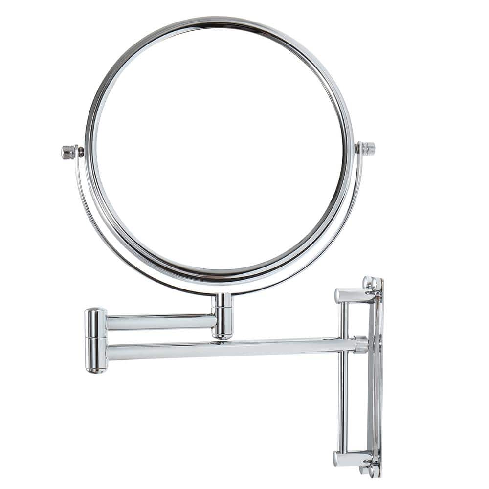 8 in. W x 8 in. H Round Movable Framed Magnifying Wall Makeup Bathroom