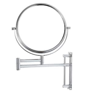 8 in. W x 8 in. H Round Movable Framed Magnifying Wall Makeup Bathroom Vanity Mirror with 360-Degree Rotation in Chrome