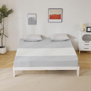 White Wood Frame Pine Wood King Platform Bed Single Bunk Bed