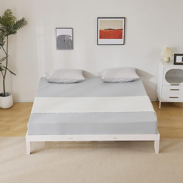 Karl home White Wood Frame Pine Wood King Platform Bed Single Bunk Bed