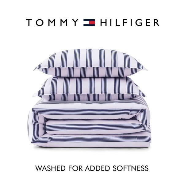 Tommy Hilfiger Campus Stripe 7-Piece White/Dark Blue Microfiber