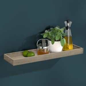 LOGGIA 31.5 in. x 5.9 in. x 1.6 in. Driftwood Decorative Wall Shelf with Brackets