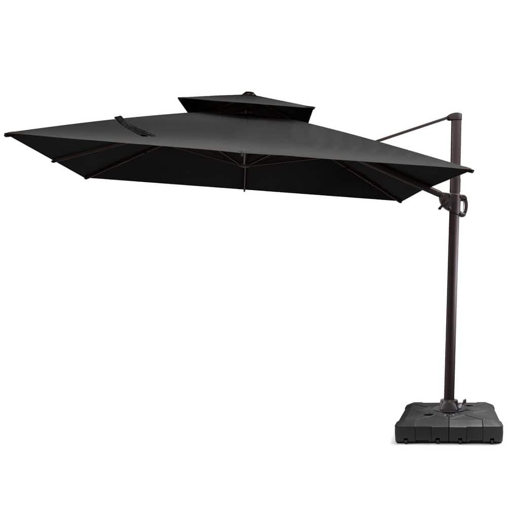 Double Top 10.5 ft. Square Outdoor Cantilever Offset 360° Rotation Patio Umbrella in Black with 260 lbs. Base price history on PriceWatchPro