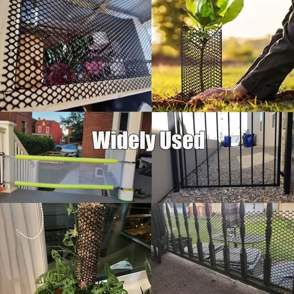 590 in. L x 15.7 in. H Black Plastic Mesh Roll, Garden Fence Netting Barrier