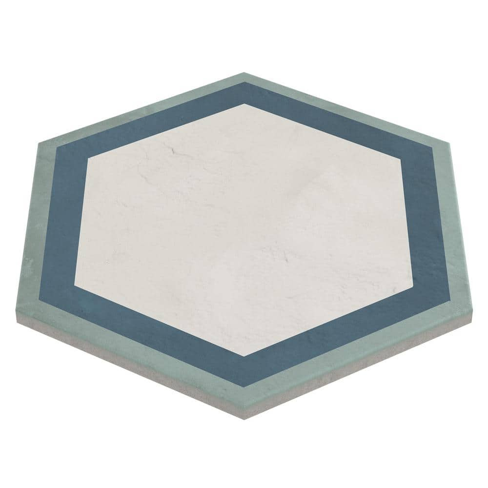 Dash Deco Ocean Cielo Matte Hexagon Porcelain Floor and Wall Tile