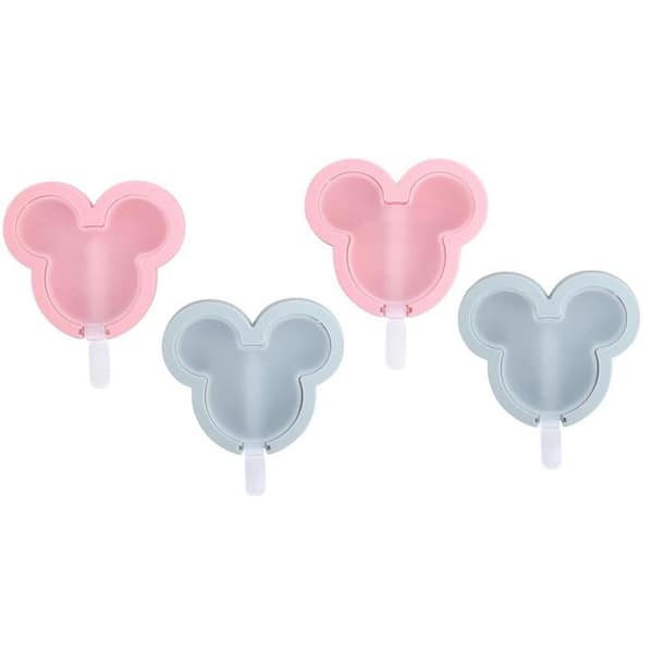 4-Piece Silicone Ice Pop Mold Set Reusable Popsicle Molds with Lid and Sticks Easy Release for Kids