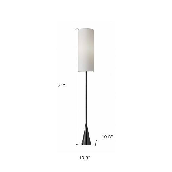 Dramatic Floor Lamp Bell Shaped Base In Black Nickel Finish Metal Dramatic Floor Lamp Bell Shaped Base In Black Nickel Finish Metal
