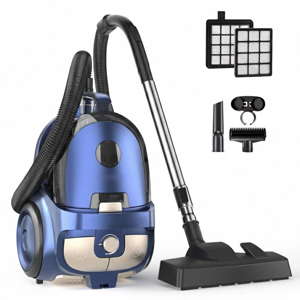 1600W Bagless Corded Canister Vacuum w 25KPa Powerful Suction, 4.5QT Dust Cup, HEPA Filter for Carpets Hard Floors, Blue price history on PriceWatchPro