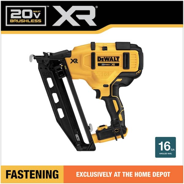 DEWALT 20V MAX XR Lithium-Ion Electric Cordless 16-Gauge Angled Finishing Nailer (Tool Only)