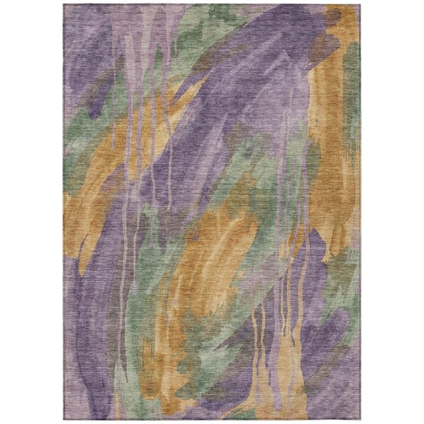 Chantille Machine Washable Indoor/Outdoor Abstract ACN3036 Purple 8 ft. x 10 ft. Area Rug