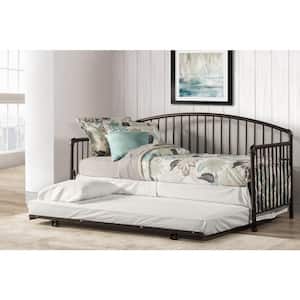 Brandi Metal Twin Daybed with Roll Out Trundle, Oiled Bronze
