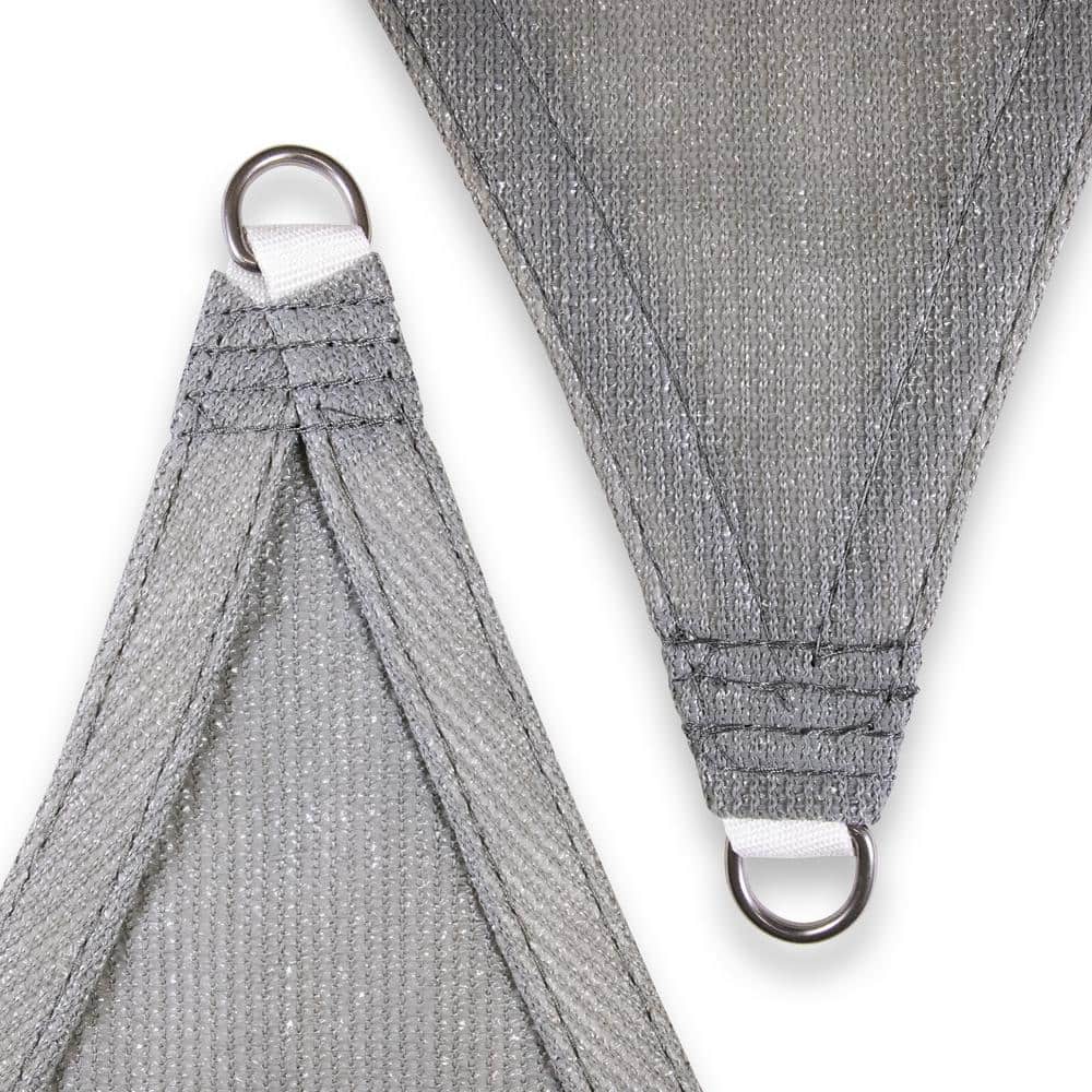 Gray 12' x 12' x 17' HDPE Triangle Sun Shade Sail Canopy