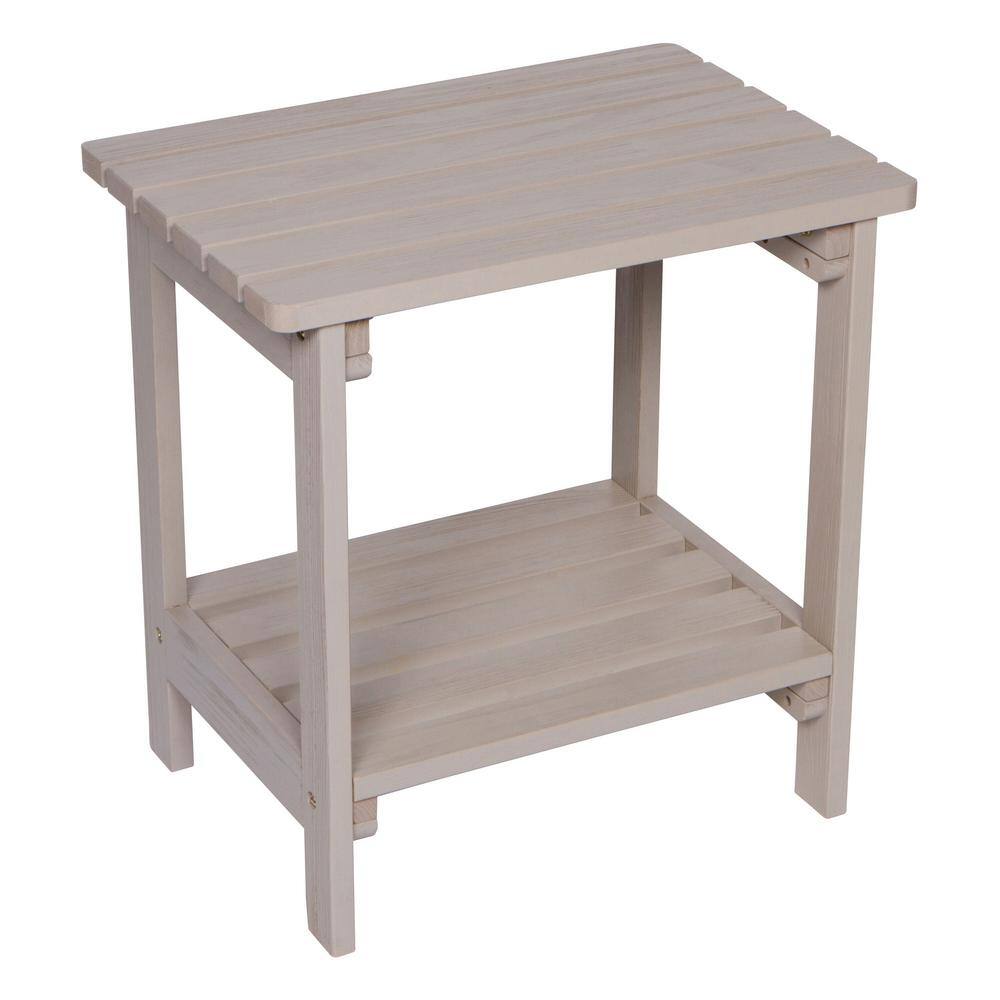 Gray Cedar Wood Rectangular Indoor/Outdoor Side Table