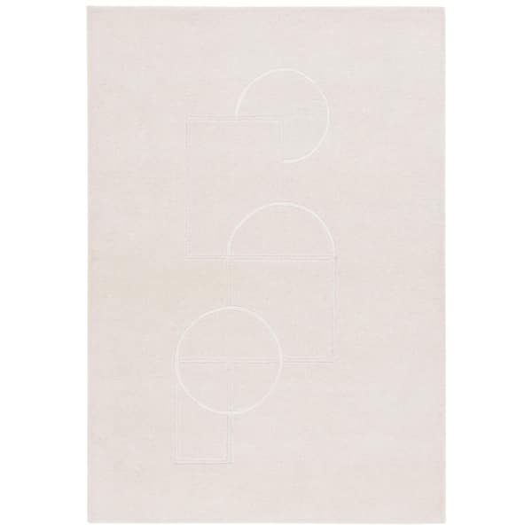 SAFAVIEH Soho 4 ft. x 6 ft. Beige/Ivory Abstract Shapes Area Rug ...
