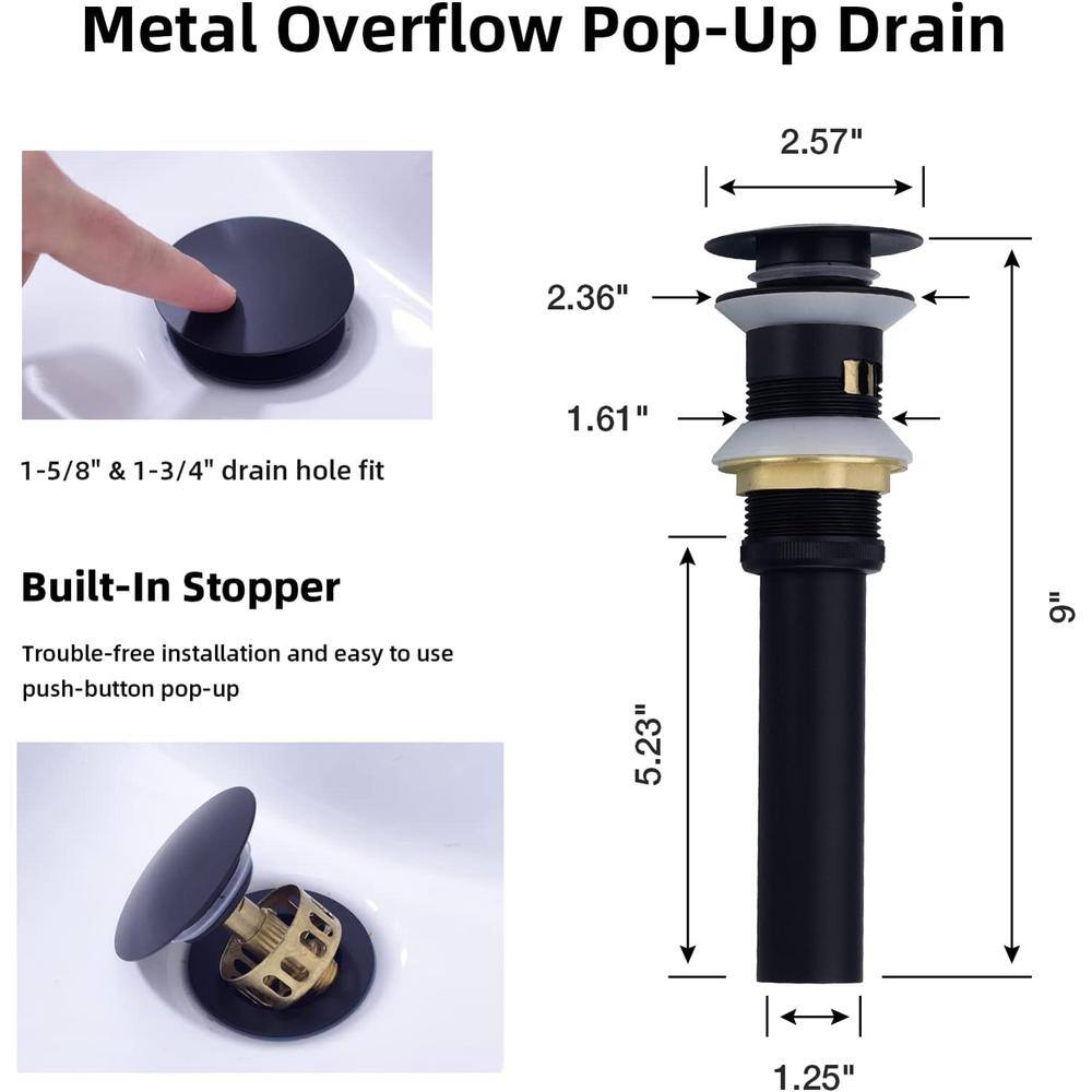 Matte Black Brass 8-Inch Widespread Bathroom Faucet with Cross Handles
