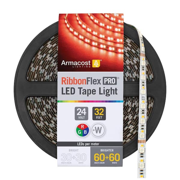 Premonition tsunamien Settle Armacost Lighting RibbonFlex Pro 32.8 ft. (10 m) Multi-Color and White LED  Tape Light 60 Plus 60 LEDs 624250 - The Home Depot