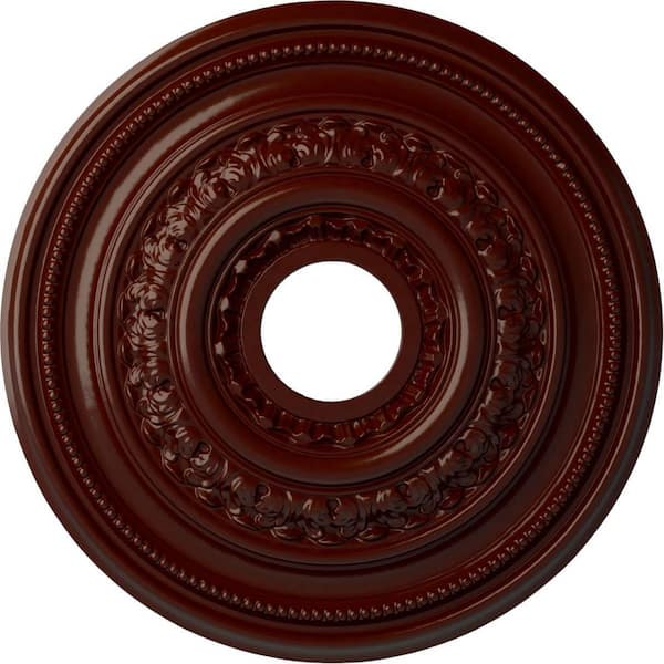 Ekena Millwork 1-7/8" x 17-5/8" x 17-5/8" Polyurethane Orleans Ceiling Medallion, Brushed Mahogany