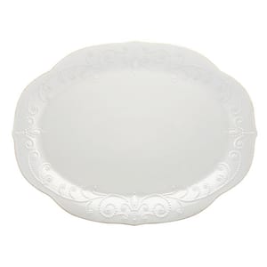 French Perle 16 in. White Oval Platter