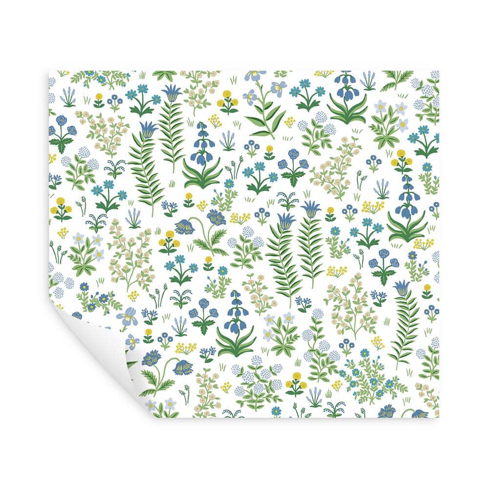 Menagerie Garden Blue Multicolor Peel and Stick Vinyl Wallpaper