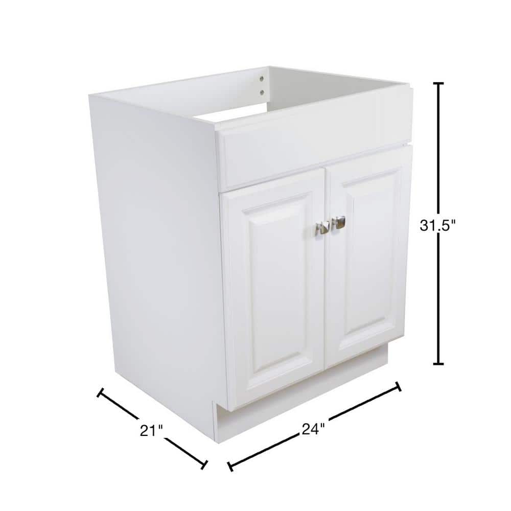 Wyndham 24" White MDF Freestanding Bathroom Vanity Cabinet