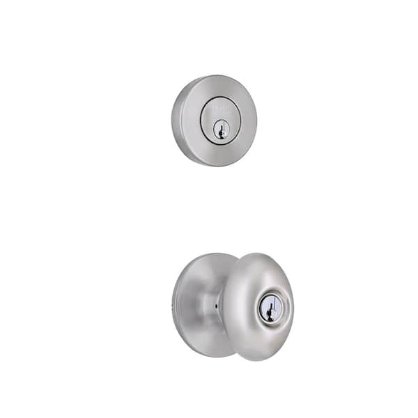 Beale Satin Nickel Single Cylinder Door Knob Combo Pack Featuring Dual Keyway