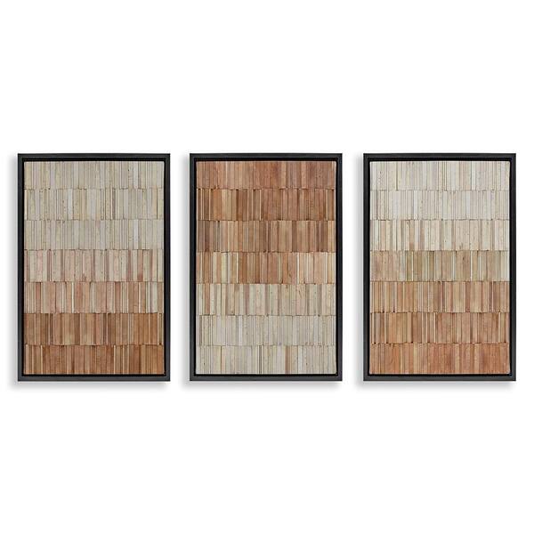 Tiled Terracotta Walls by Flora Kouta 3-Piece Black Floater Frame Abstract Graphic Art Print 25 in. x 17 in.