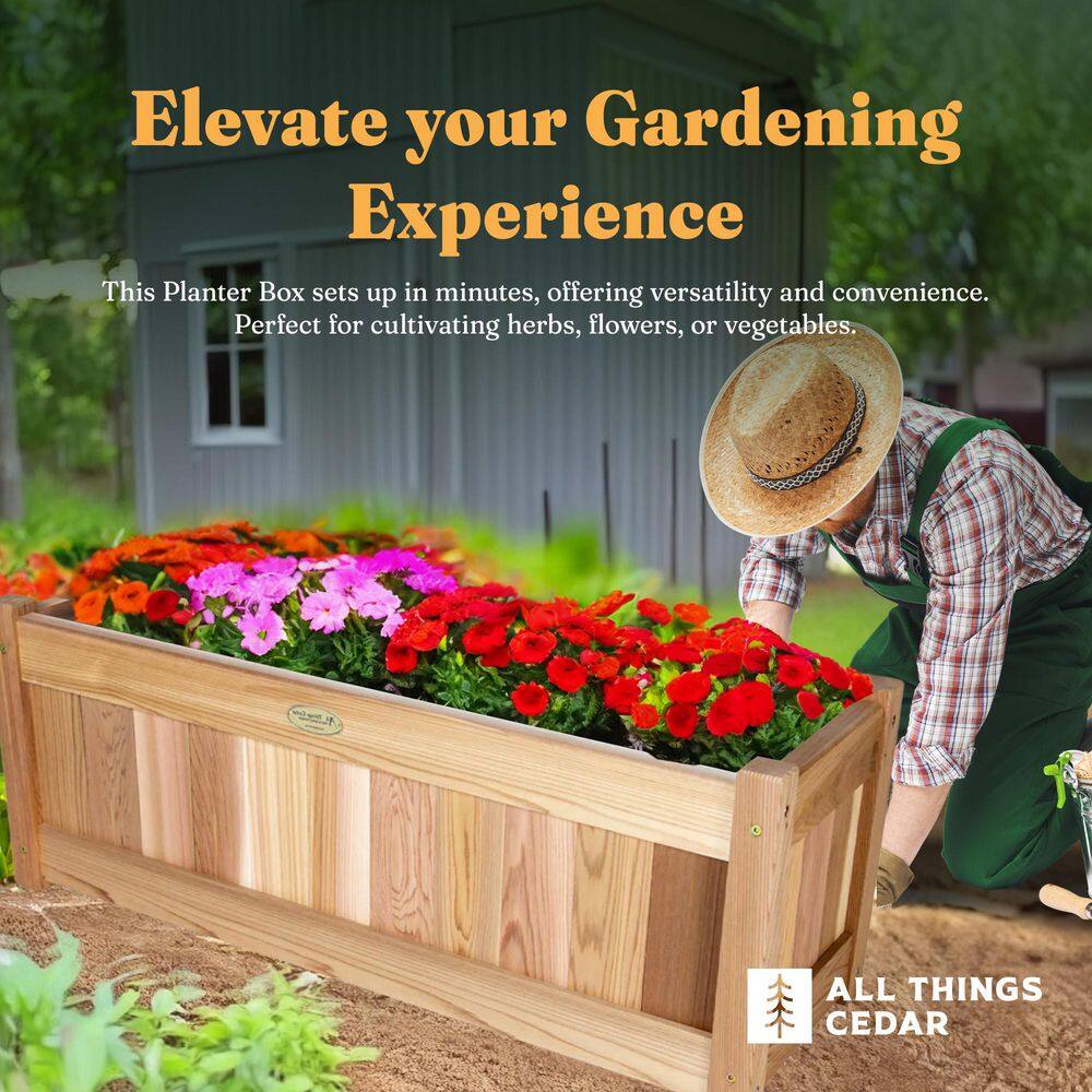 Western Red Cedar 32'' Outdoor Planter Box
