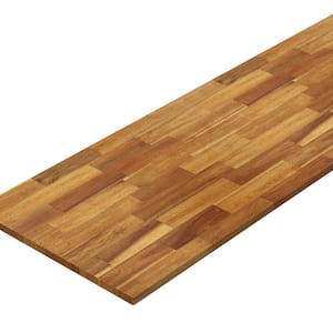 6 ft. L x 25.5 in. D, Acacia Butcher Block Standard Countertop in Golden Teak with Square Edge