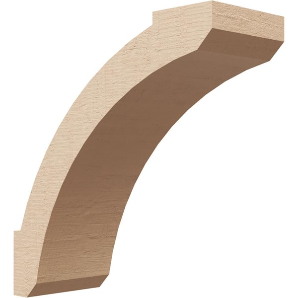 Ekena Millwork 3 in. x 8 in. x 8 in. Lafayette Rough Cedar Woodgrain Timberthane Polyurethane Knee Brace, Primed