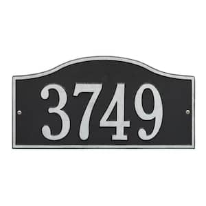 Rolling Hills Rectangular Black/Silver Standard Wall One Line Address Plaque