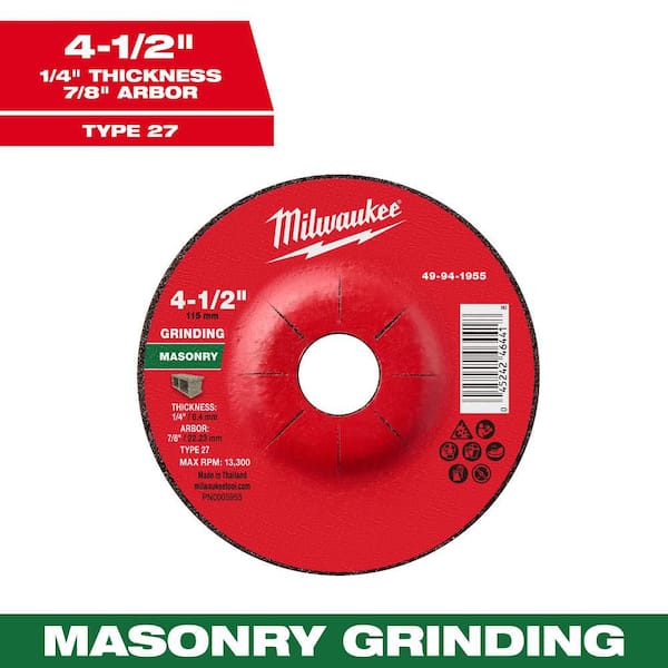 4-1/2 in. x 1/4 in. x 7/8 in. Masonry Grinding Wheel-Type 27