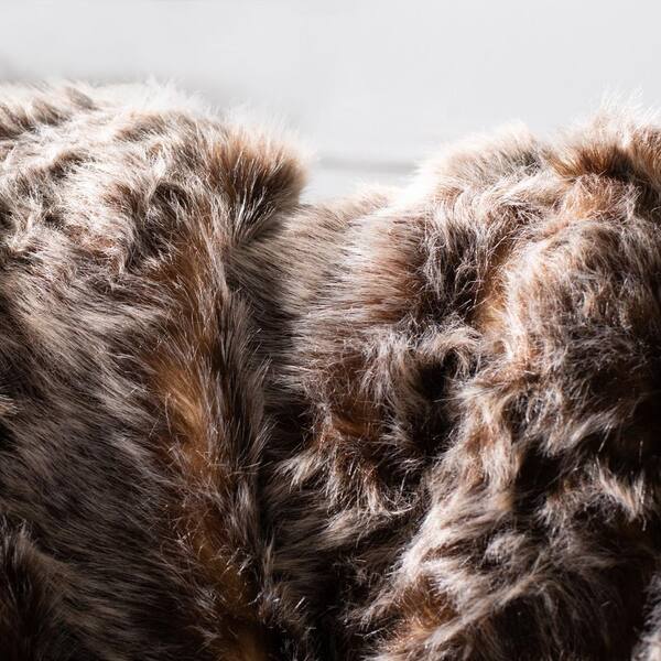 LHC Faux Fur Throw - 60 x 70 in. - Amber Brown