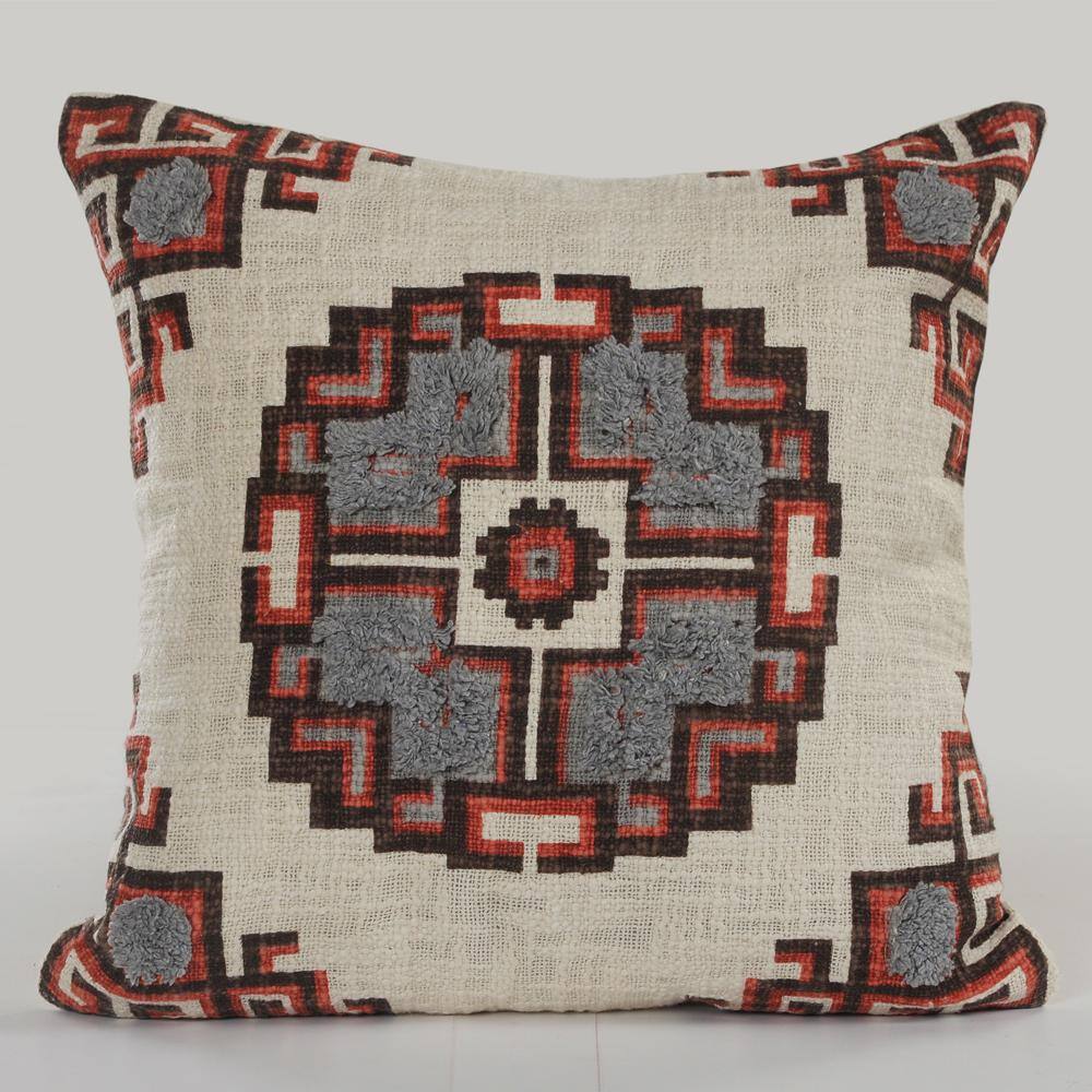 Rustic Medallion Square Throw Pillow Set