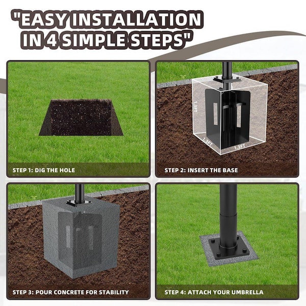 MOEPISY In-Ground Umbrella Base, 2200 lb. Capability Umbrella