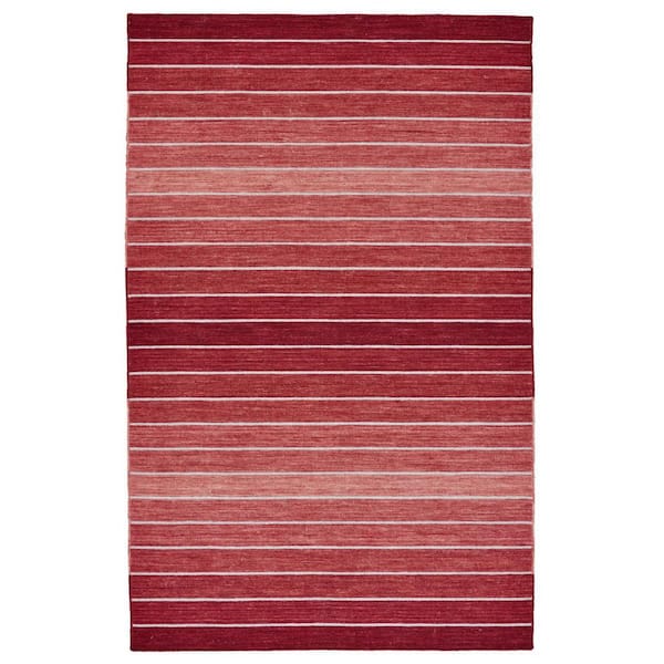 5 X 8 Red Striped Area Rug