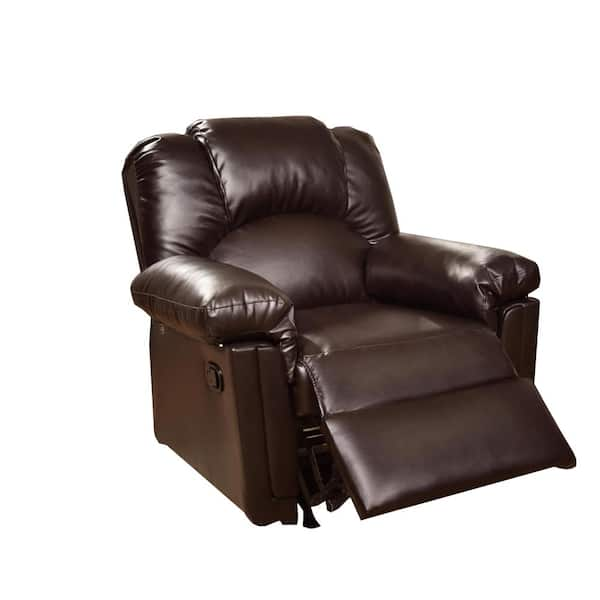 brown bonded leather recliner