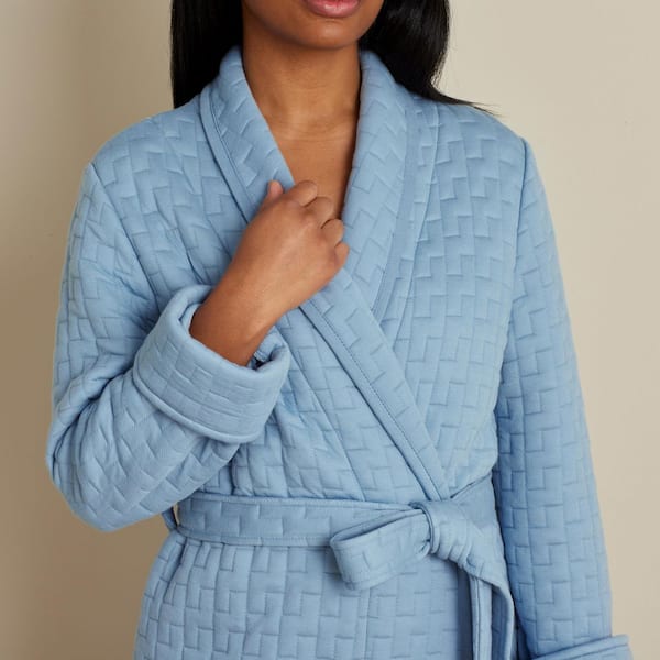 blue dressing gown womens Women's Brushed Cotton Dressing Gown