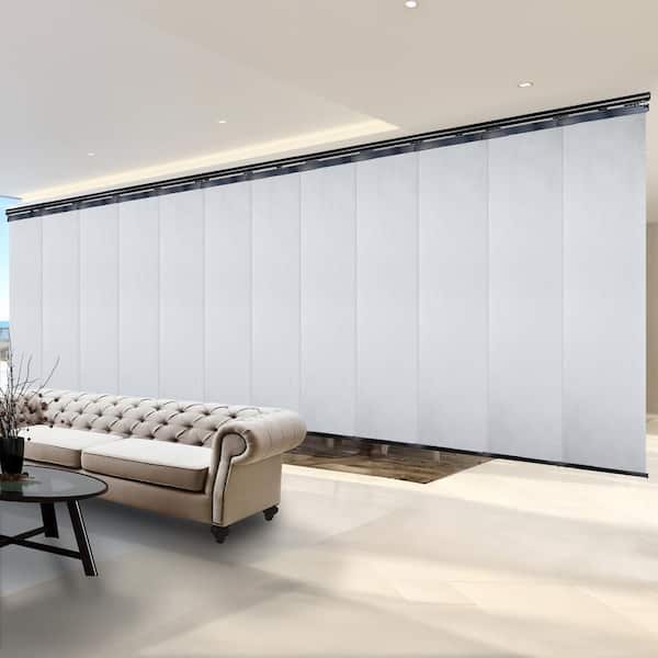 EMOH Aquamarine 140 in. x 260 in. W x 94 in. L Adjustable 12-Panel, Black Double Rail Panel Track with 23.5 in. Slates