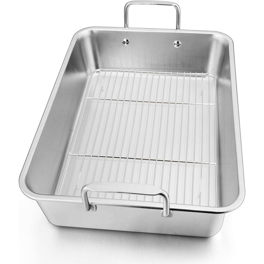 14-Piece Stainless Steel Roasting Pan with Rack Nonstick Finish Oven Safe for Turkey Ham Chicken Lasagna Set price history on PriceWatchPro