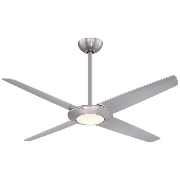 MINKA-AIRE Pancake XL 62 in. Integrated LED Indoor Brushed Nickel Ceiling Fan with Light with Remote Control