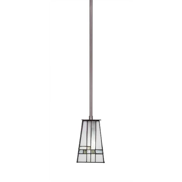 Unbranded Aspen 100 W 1-Light Graphite Standard Mini Pendant Light with Glass Shade