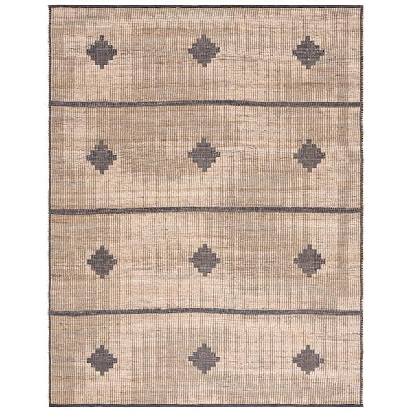 SAFAVIEH Natural Fiber Beige/Gray 8 ft. x 10 ft. Diamond Striped Area Rug